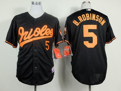 Orioles #5 Brooks Robinson Black Cool Base Stitched MLB Jersey - Click Image to Close